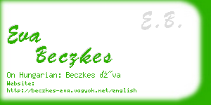 eva beczkes business card